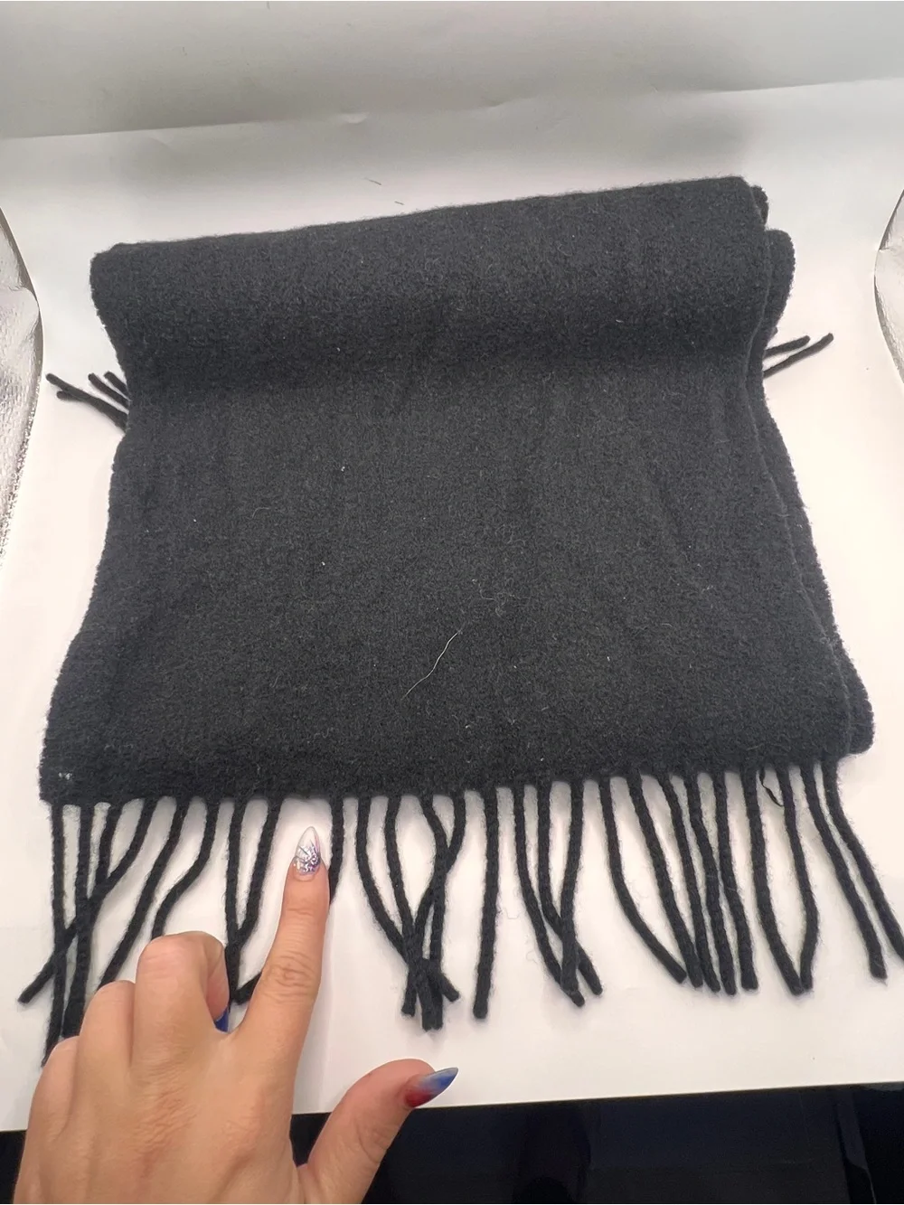 Ralph Lauren Black Wool Scarf Good